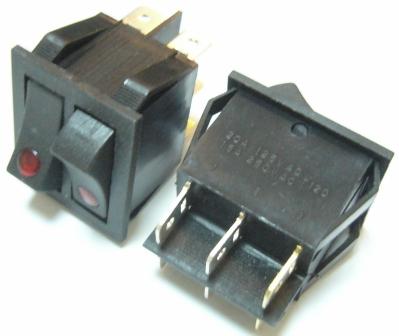 IRS-2101E-1C 6p.ON-OFF крс с пдсв 250V15A / клавишный (рокерный) переключатель